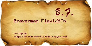 Braverman Flavián névjegykártya